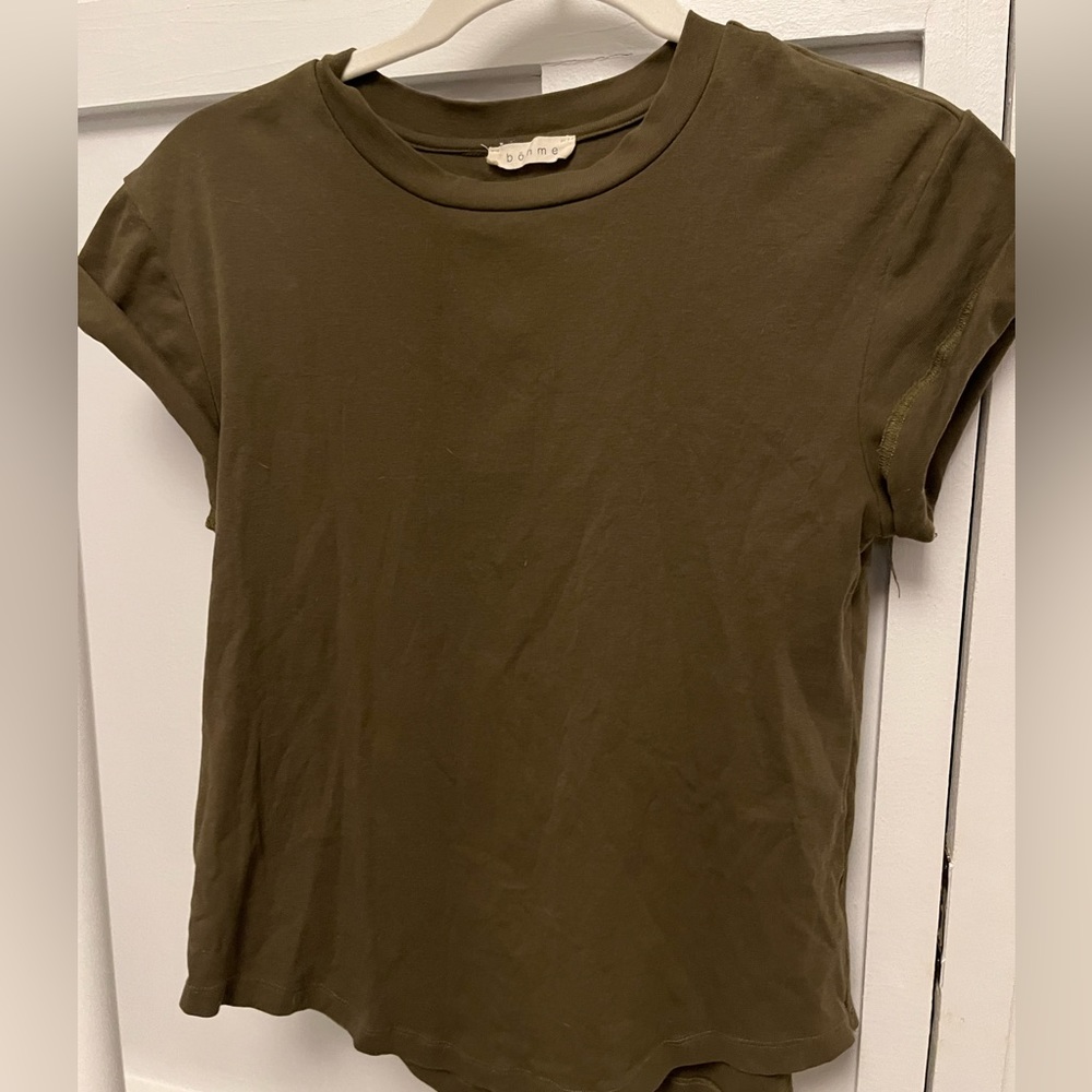 Bohme Army Green Rolled Cuff Shirt- XS